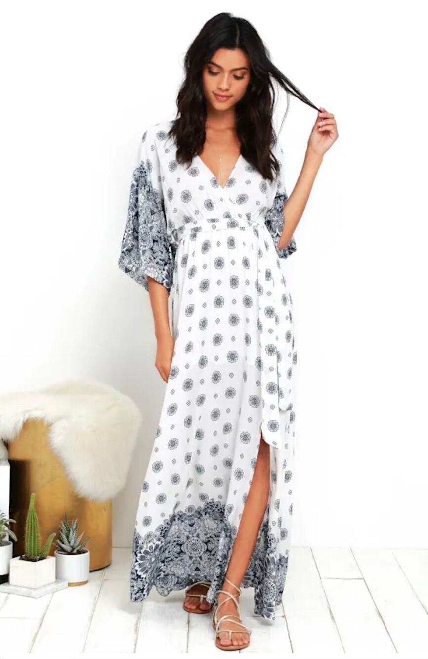 NWOT LULU’s Maxi Kimono Dress SZ XS